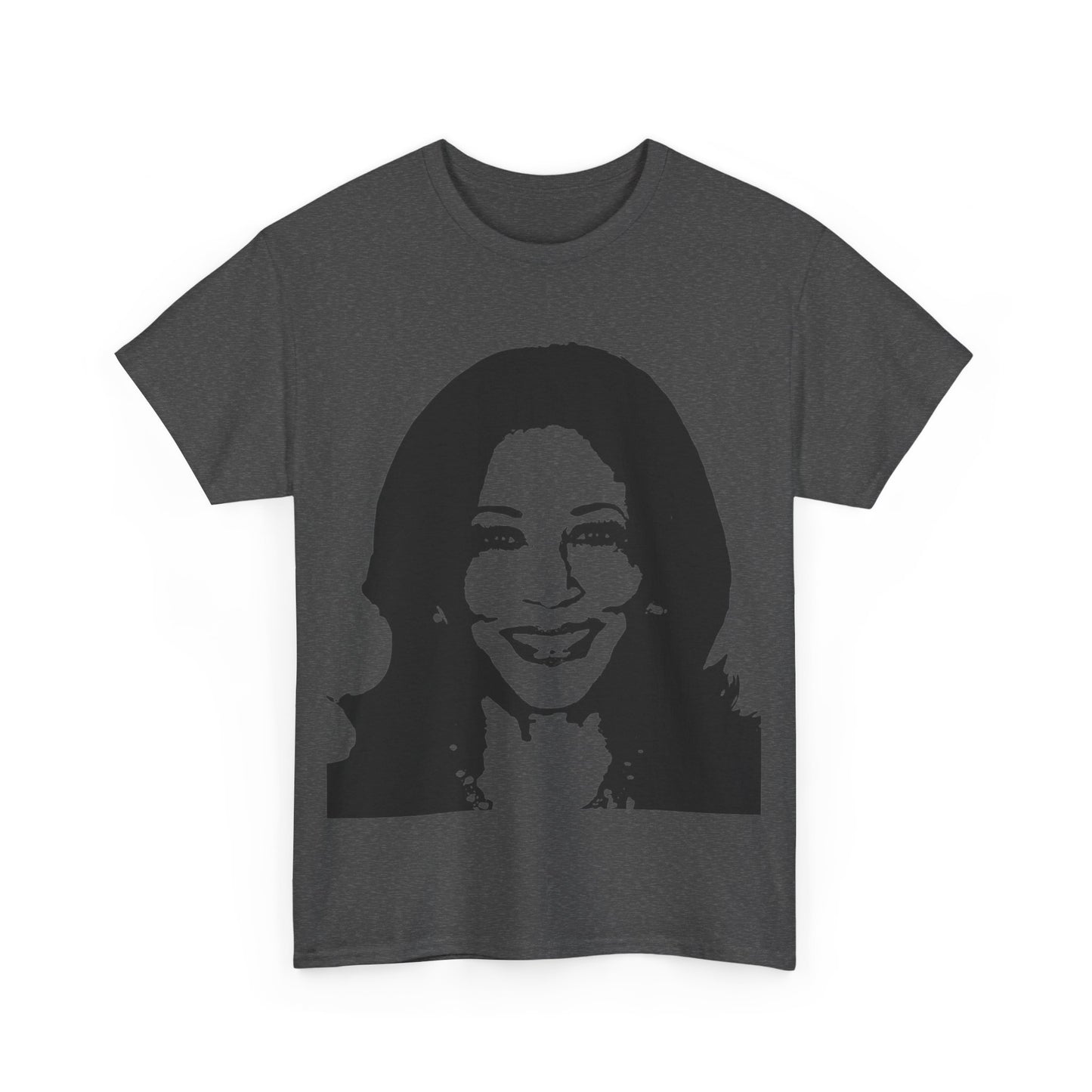 Kamala Portrait Illustration Black and White Unisex Heavy Cotton Tee