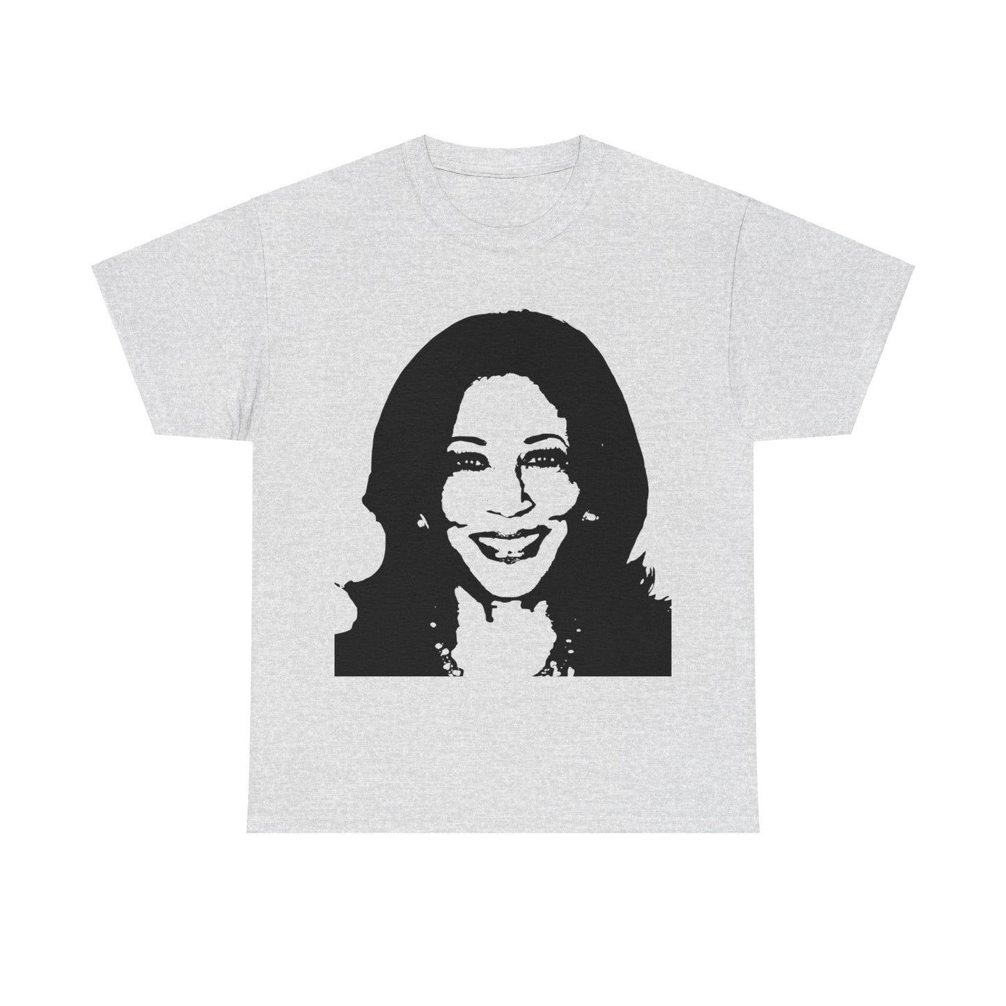 Kamala Portrait Illustration Black and White Unisex Heavy Cotton Tee