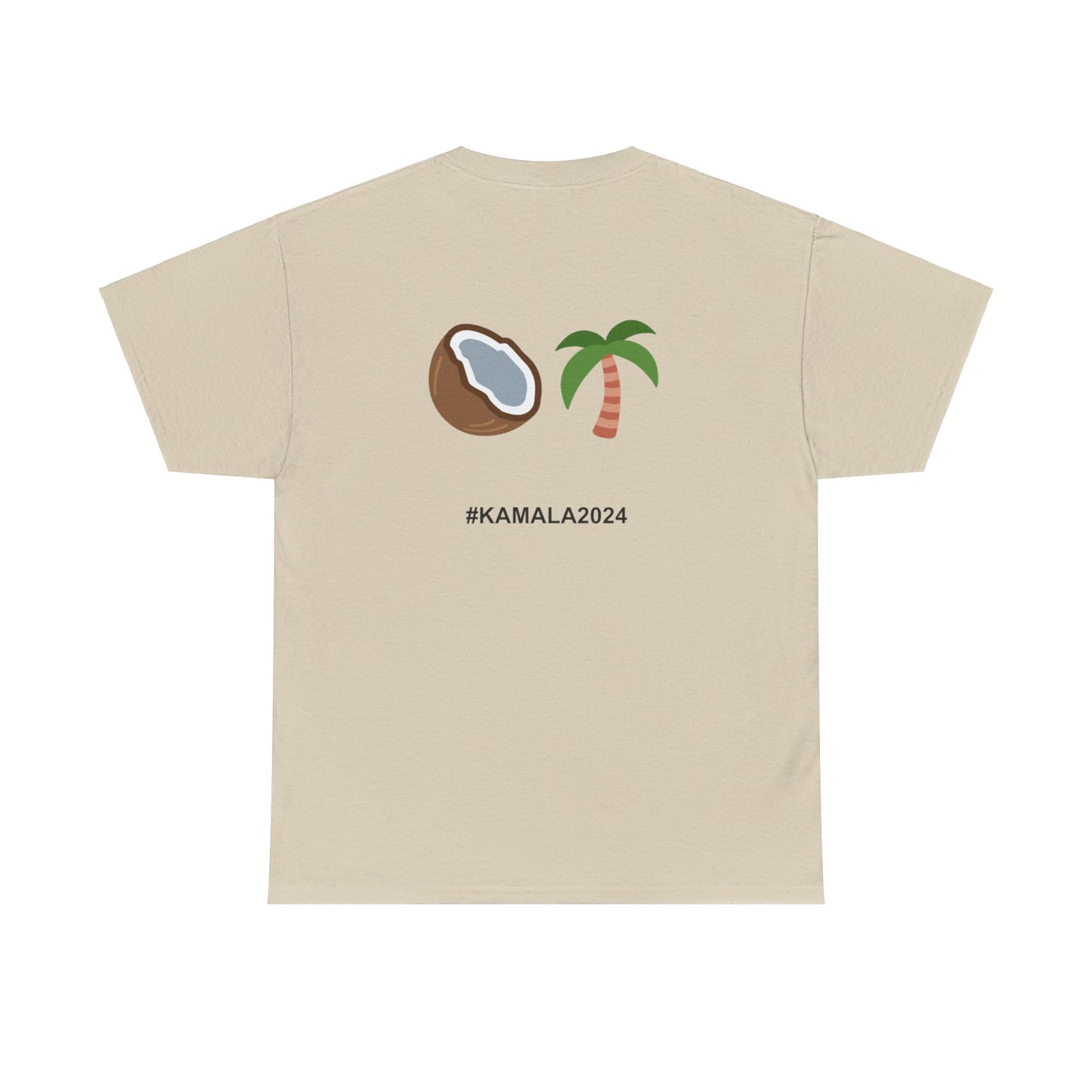 KH Kamala Initial Simple Coconut Tree Double-sided Unisex Heavy Cotton Tee