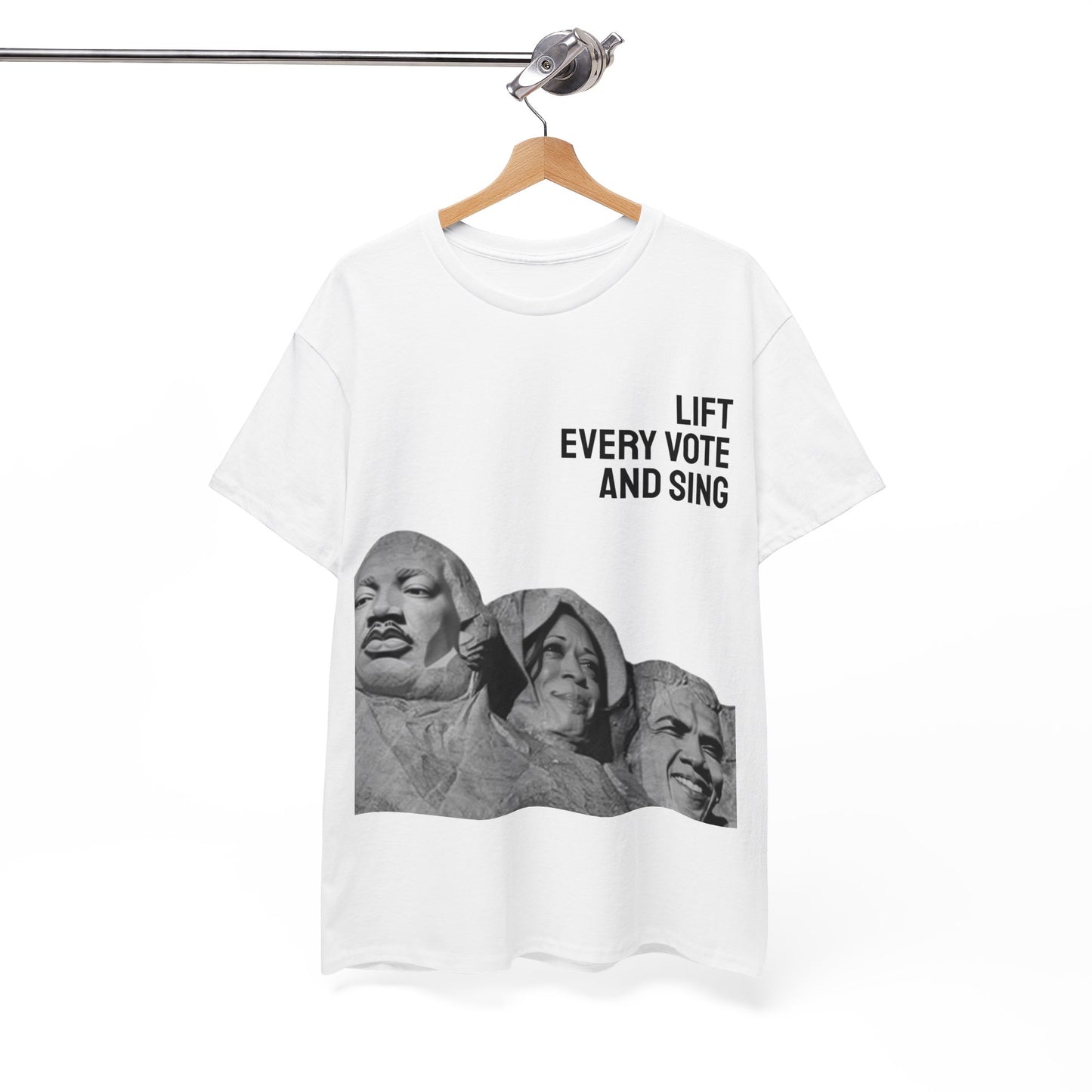 Lift Every Vote and Sing Rushmore MLK Obama Harris Screen Tee Unisex Heavy Cotton Tee