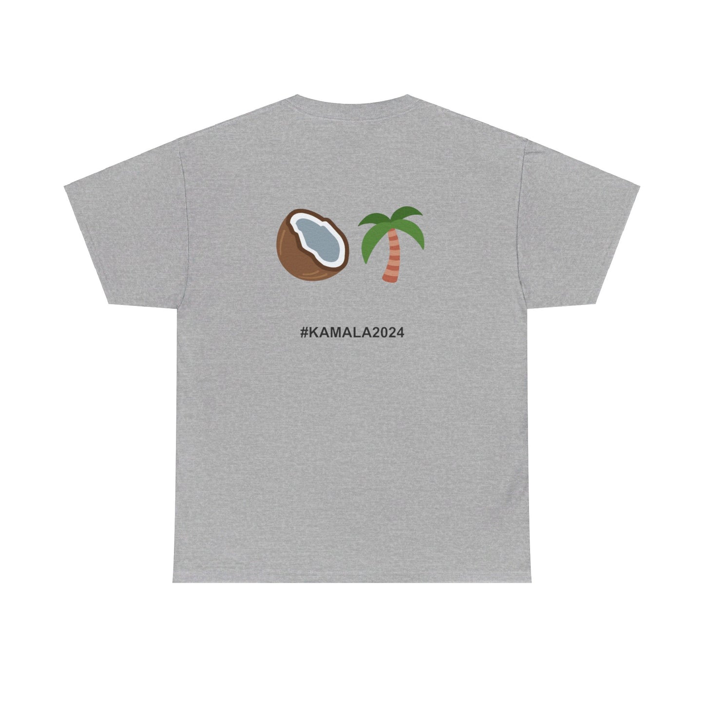 KH Kamala Initial Simple Coconut Tree Double-sided Unisex Heavy Cotton Tee