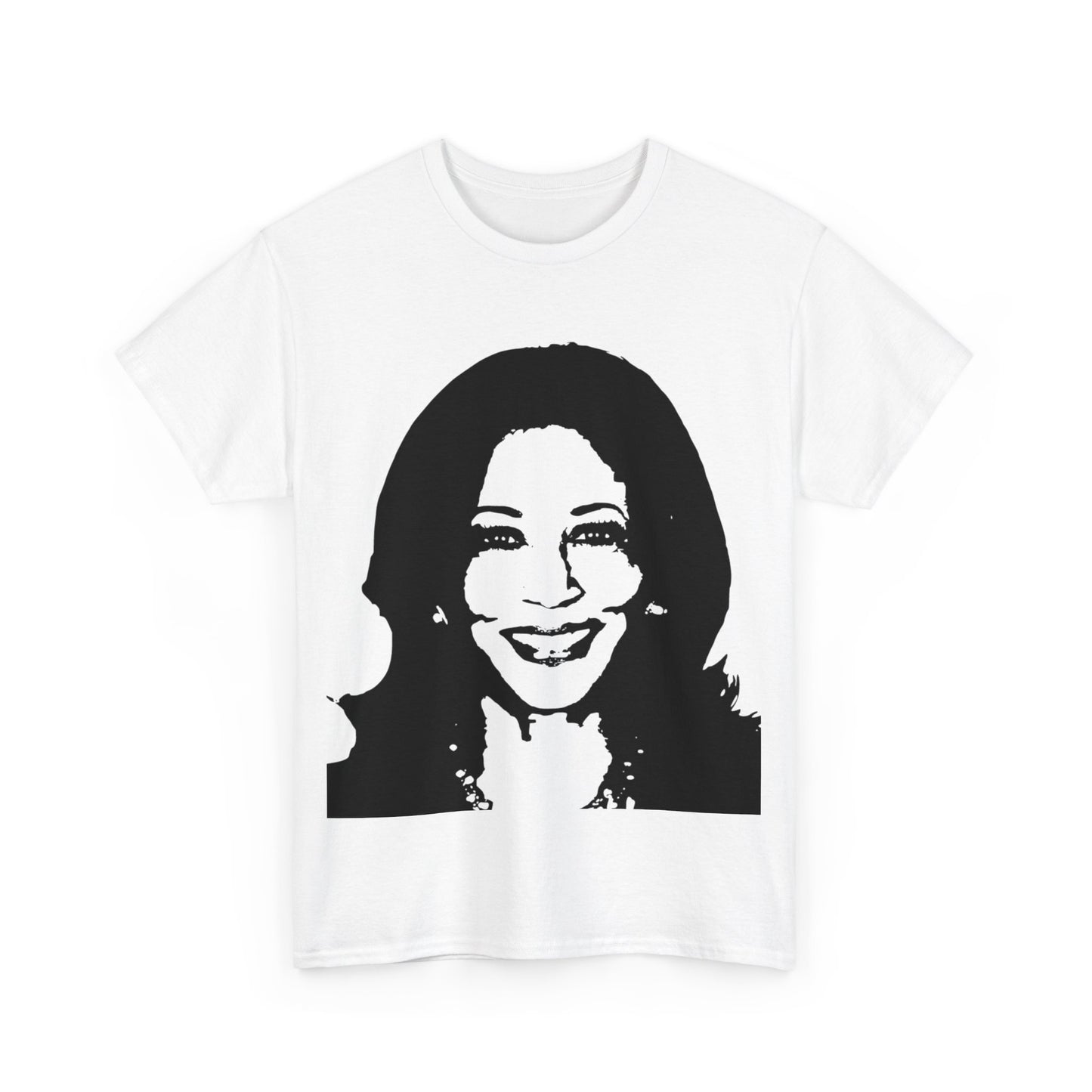 Kamala Portrait Illustration Black and White Unisex Heavy Cotton Tee